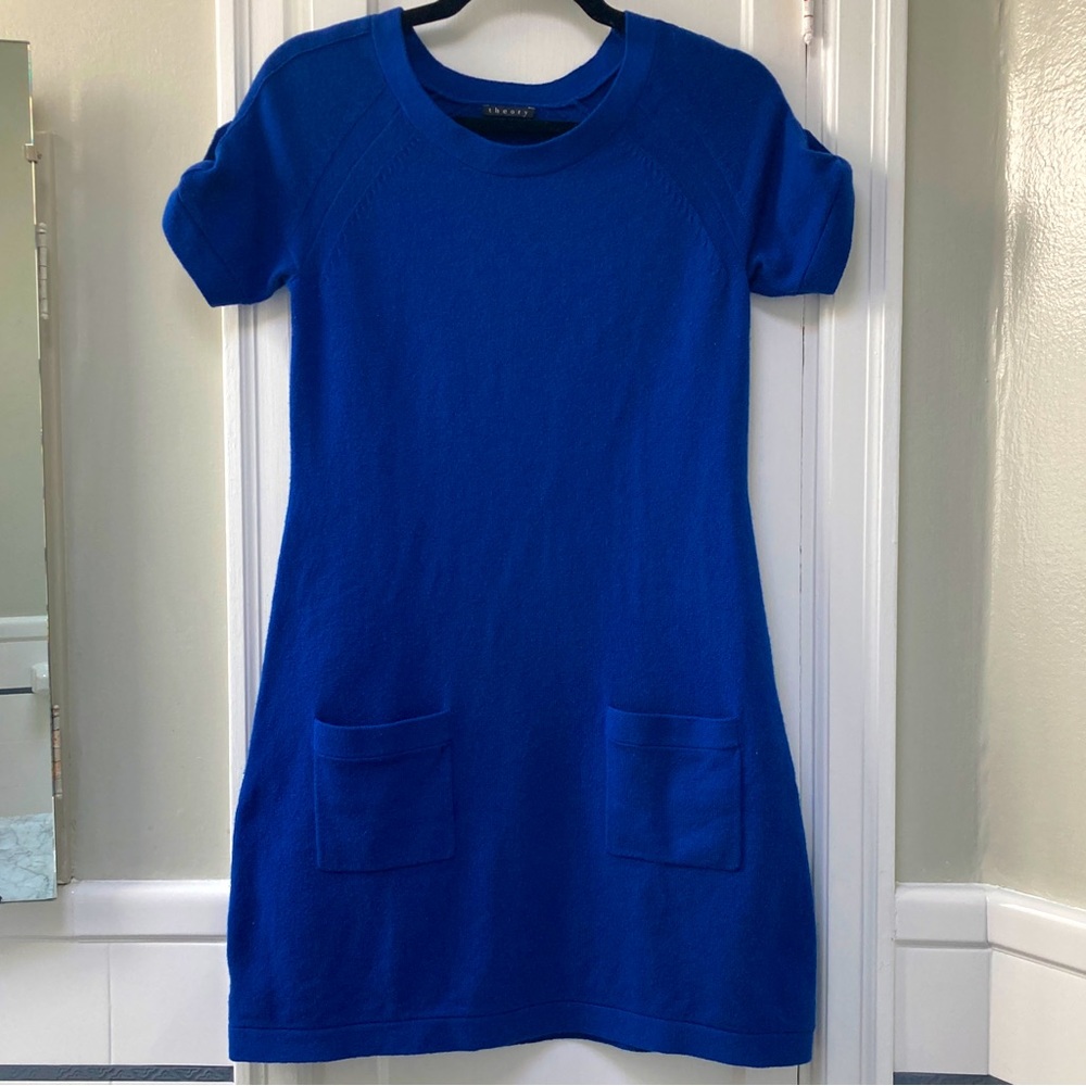 Theory Candace cobalt blue cashmere dress